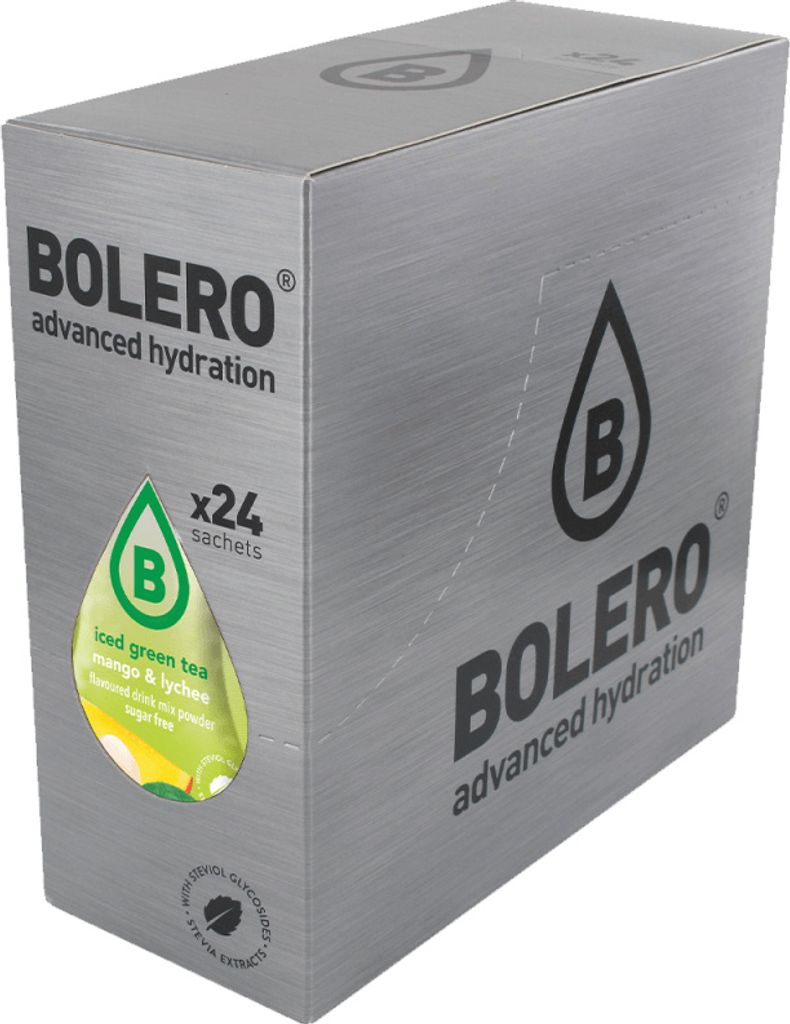 Bolero Iced Green Tea (24x8g) Mango & Lychee - Intra- & Post-Workout - Intra-Workout
