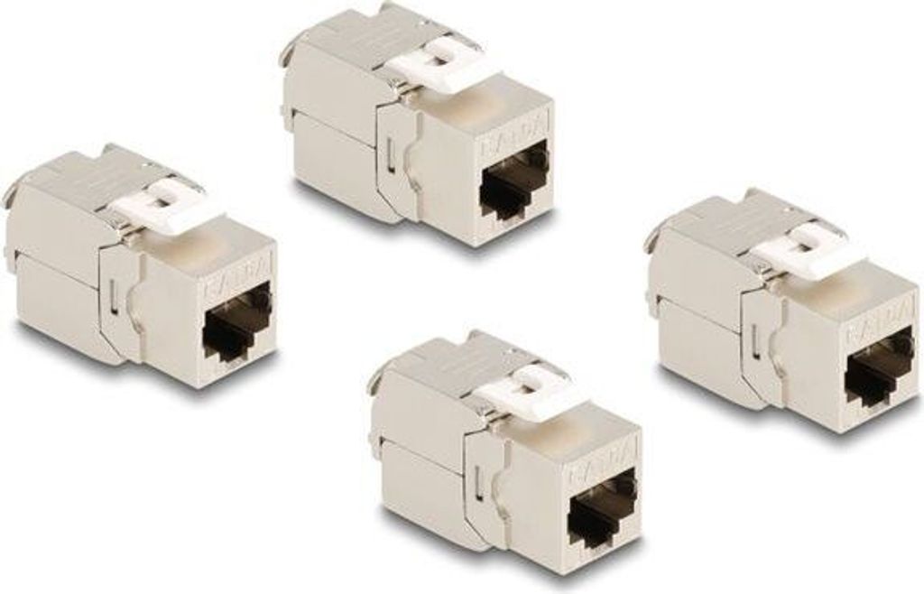 Delock Keystone Modul RJ45 Buchse Cat.6A STP 4 Stück Produktbild 