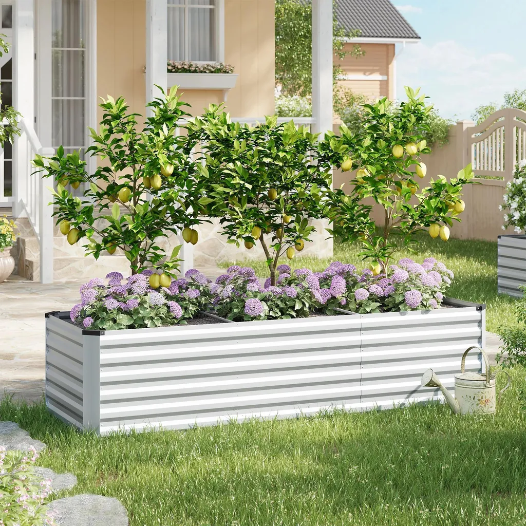Jardinière de jardin en acier inoxydable antirouille rouge 238x80x56cm