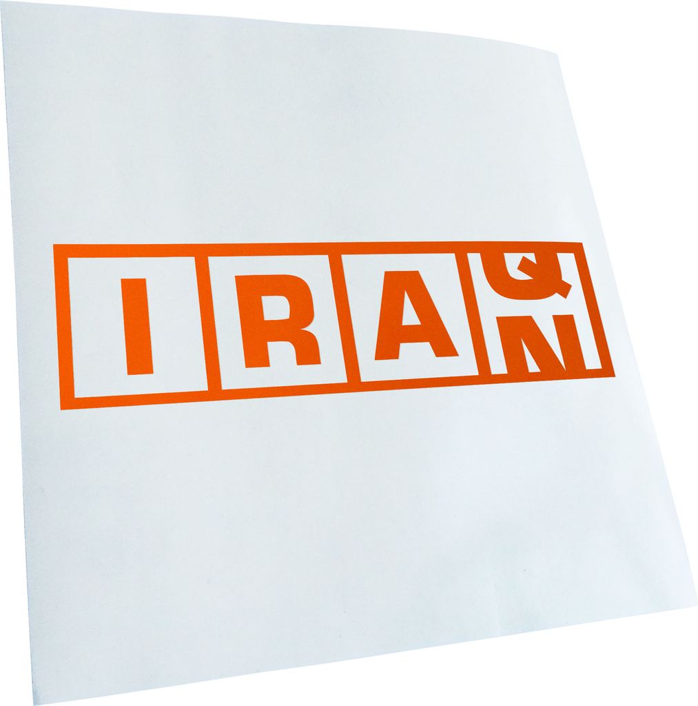 Kiwistar - Autoaufkleber - orange - 40 x 12 cm - Iraq Iran - Heckscheibenaufkleber - Aufkleber für Auto Kfz Fahrrad, LKW, Truck Mofa