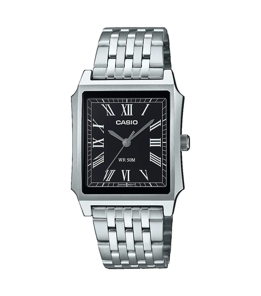 Casio MTP-B190D-1BVEF Orologio in Acciaio - Stile Vintage Quadrato