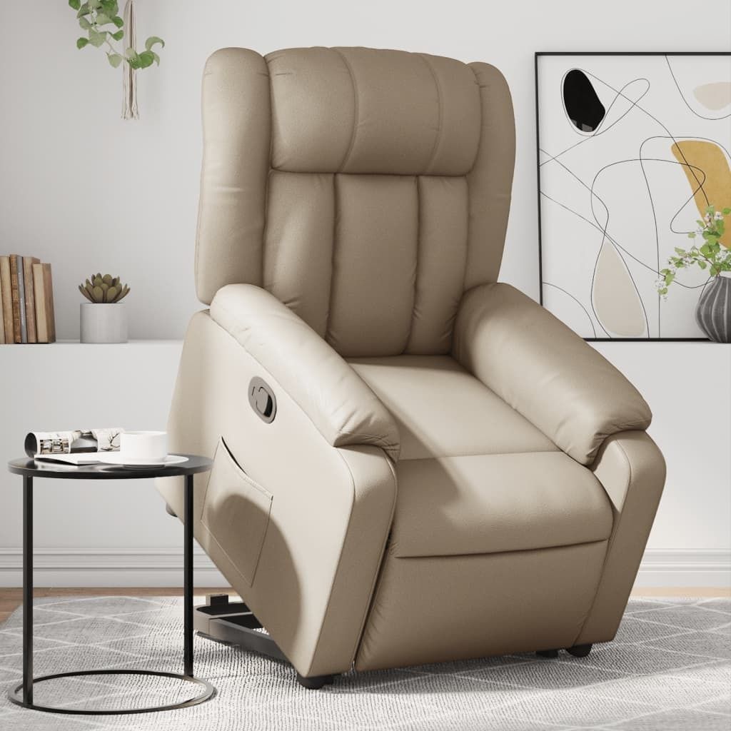 Maison Exclusive - Relaxsessel mit Aufstehhilfe Cappuccino-Braun Kunstleder