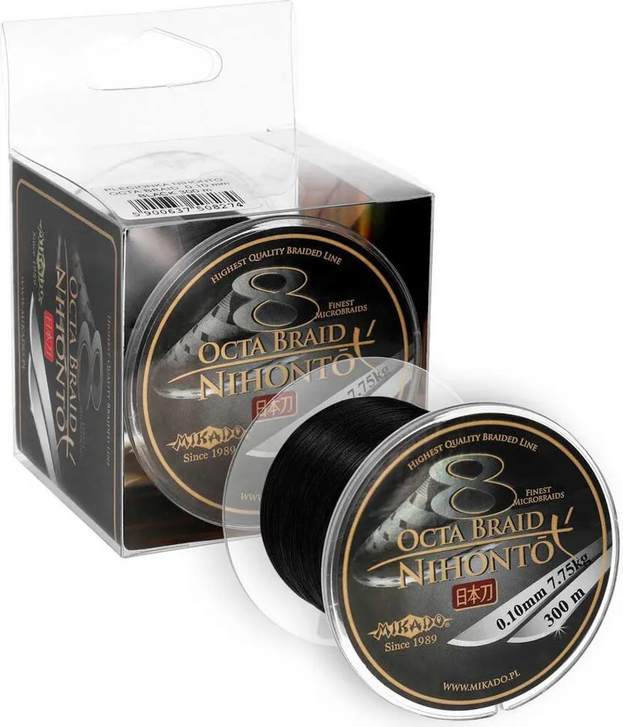 Tresse Mikonto Octa Tresse 300m Noir 0.23mm pour Pêche aux Carnassiers