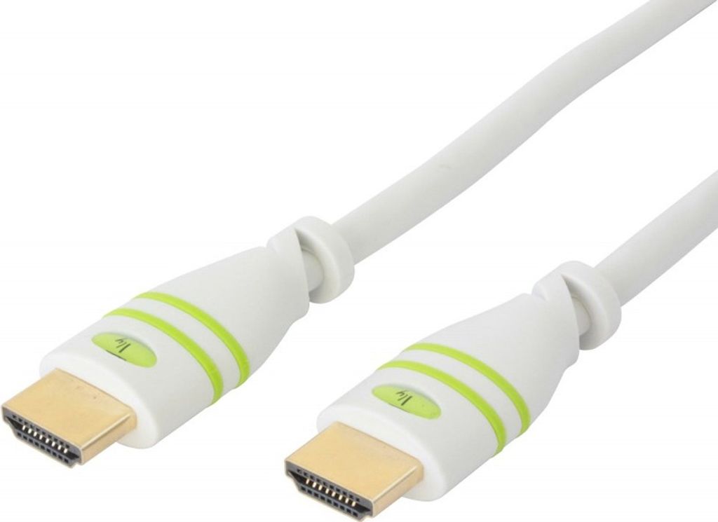 Techly HDMI High Speed mit Ethernet Kabel A/A/M/M 2m weiß