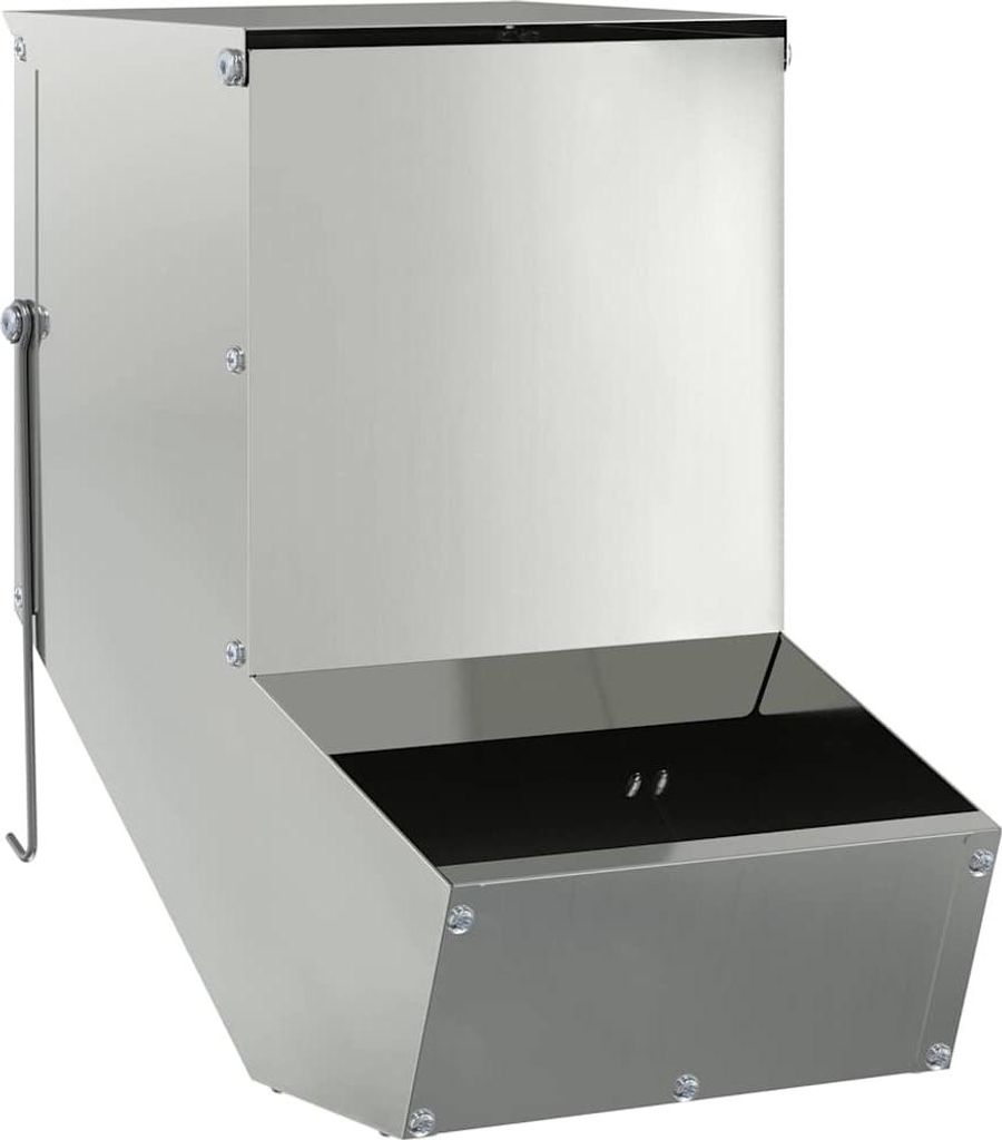 vidaXL Kaninchenfütterer Silber 17,5 x 26 x 28,5 cm Verzinkter Stahl