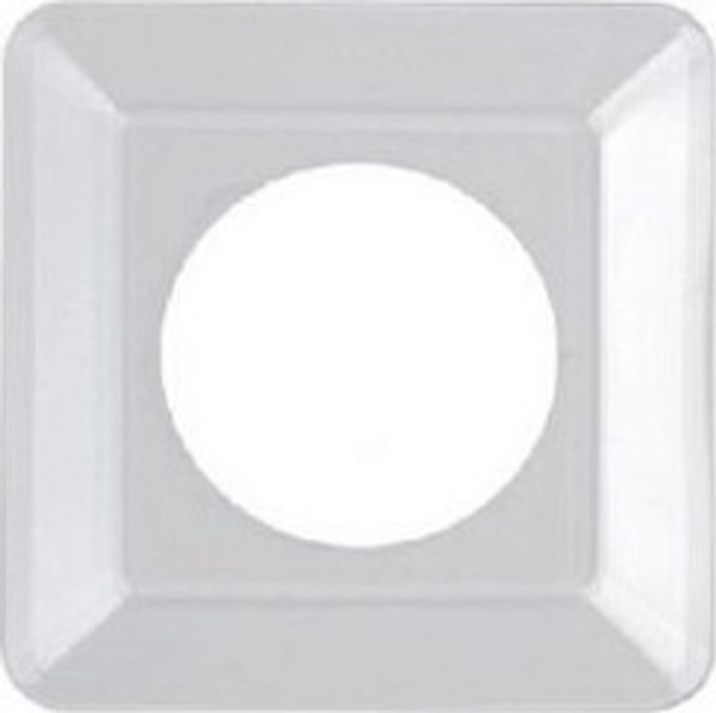 A white square wall plate with a circular cutout in the center, shown against a white background.