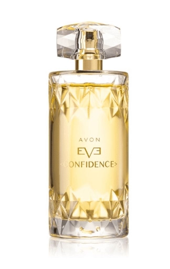 A bottle of Avon Eve Confidence Eau de Parfum for women.