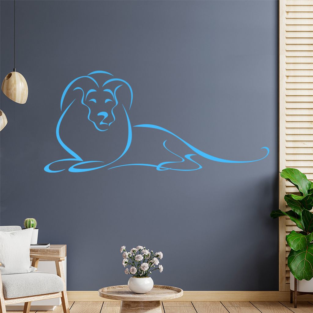 Löwe Linien Wandtattoo in 6 Größen - Wandaufkleber Wall Sticker - Dekoration, Küche, Wohnzimmer, Schlafzimmer, Badezimmer