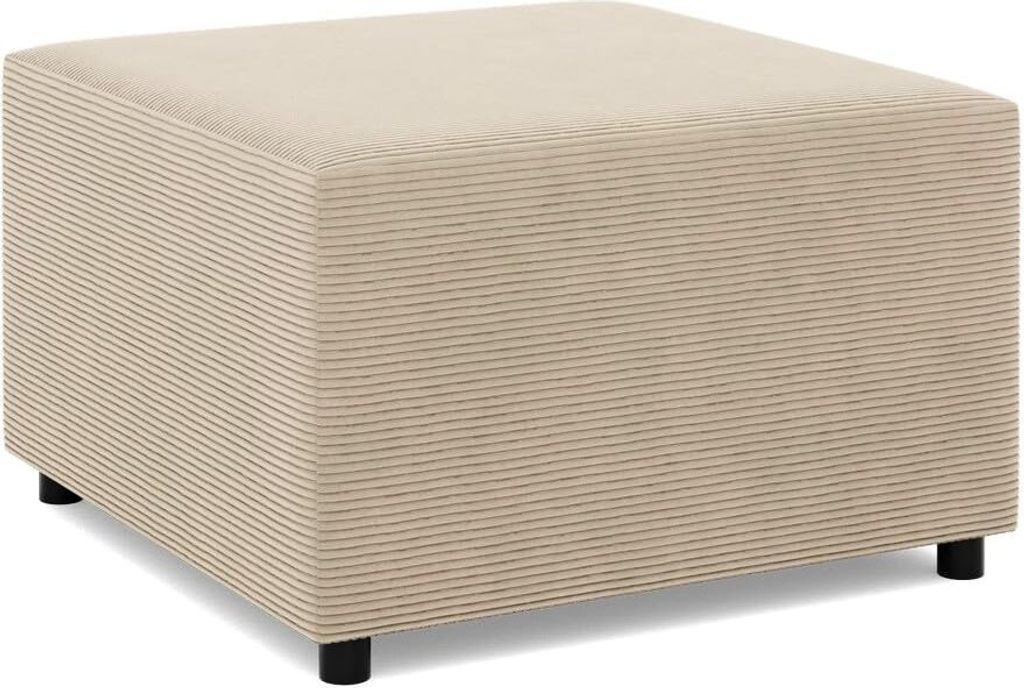 Sitzpouf für das Wohnzimmer, Pouffe-Fußhocker, 70x70cm, Beige