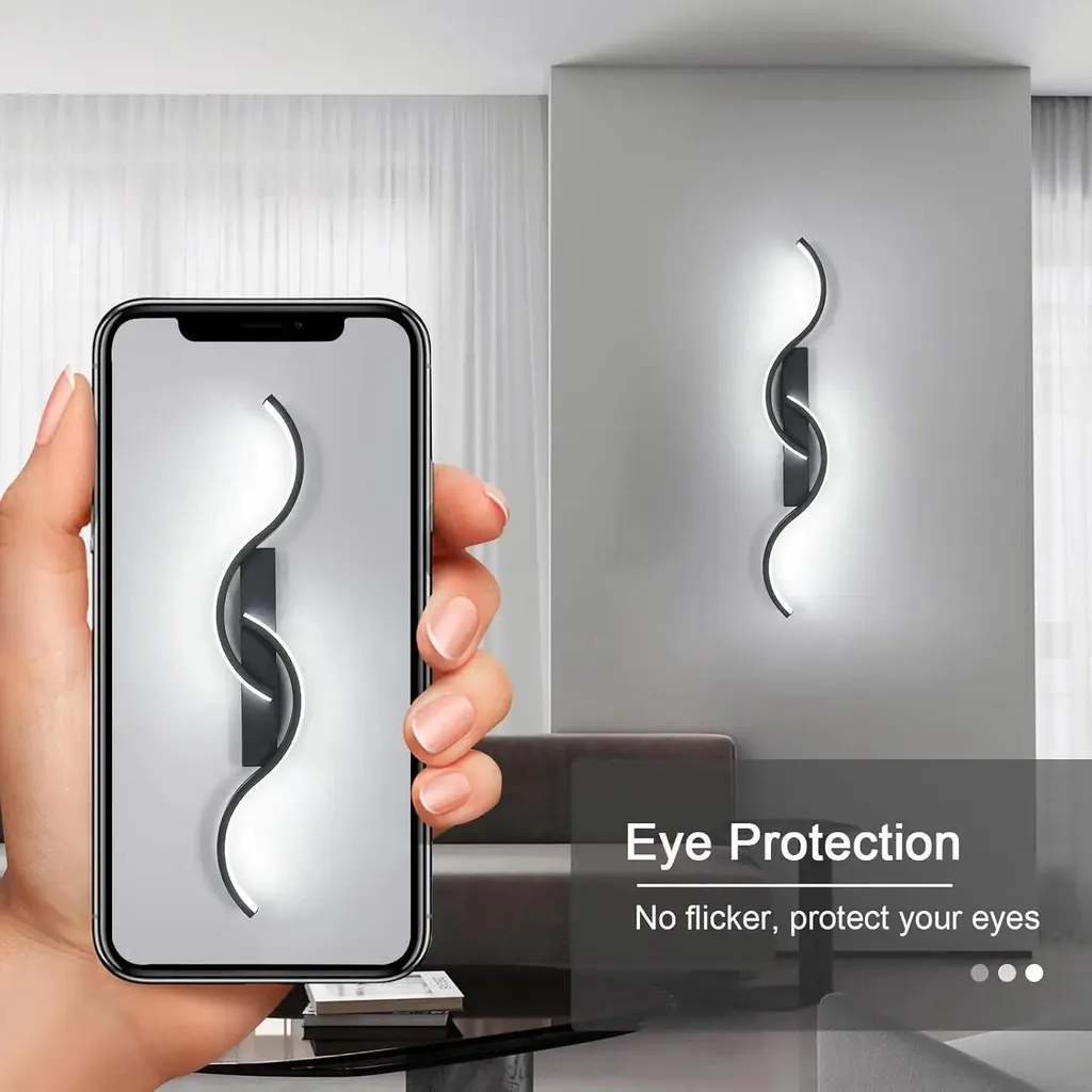 Applique murale LED 16W noir : solution éclairage blanc froid 6500K - 2