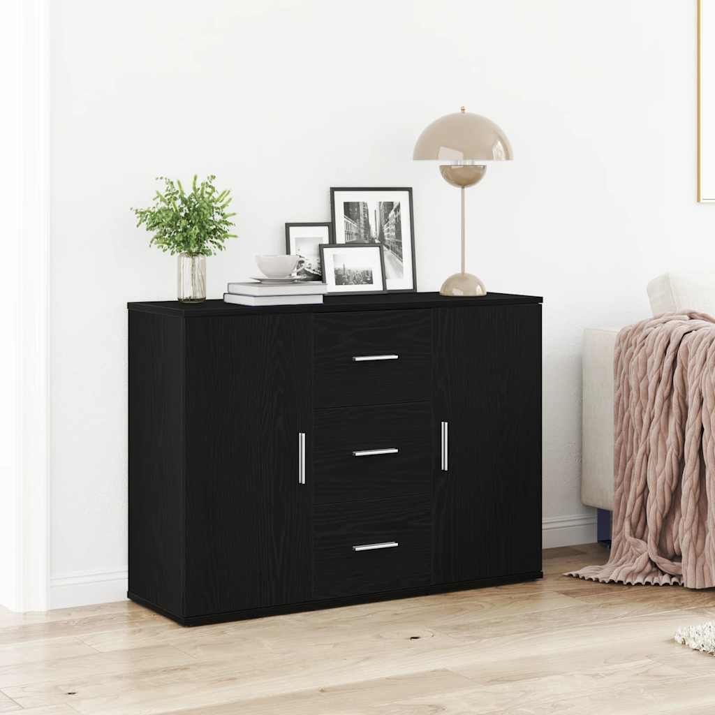 Maison Exclusive - Sideboard Schwarz Eichen-Optik 91x29,5x65 cm Holzwerkstoff