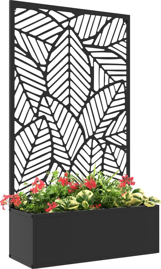 Bac à Fleurs pour Balcon avec Treillis Métallique - Idéal Plantes Grimpantes