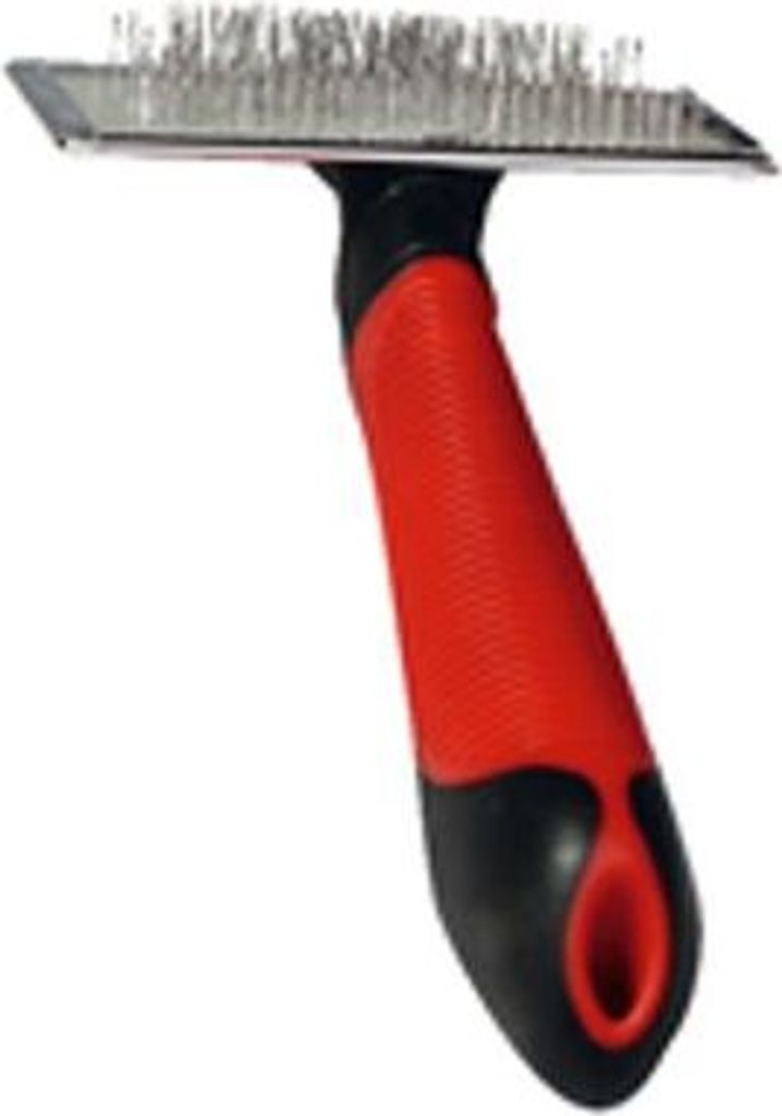 Karlie Professional Zupfbürste - Hundebürsten - L - Gummi - Rot/Schwarz - 18x11,5 m
