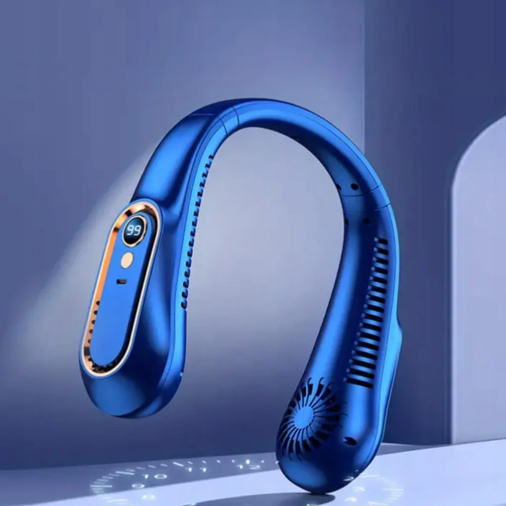 Climatiseur de cou rechargeable USB à 5 vitesses avec écran LED - 4