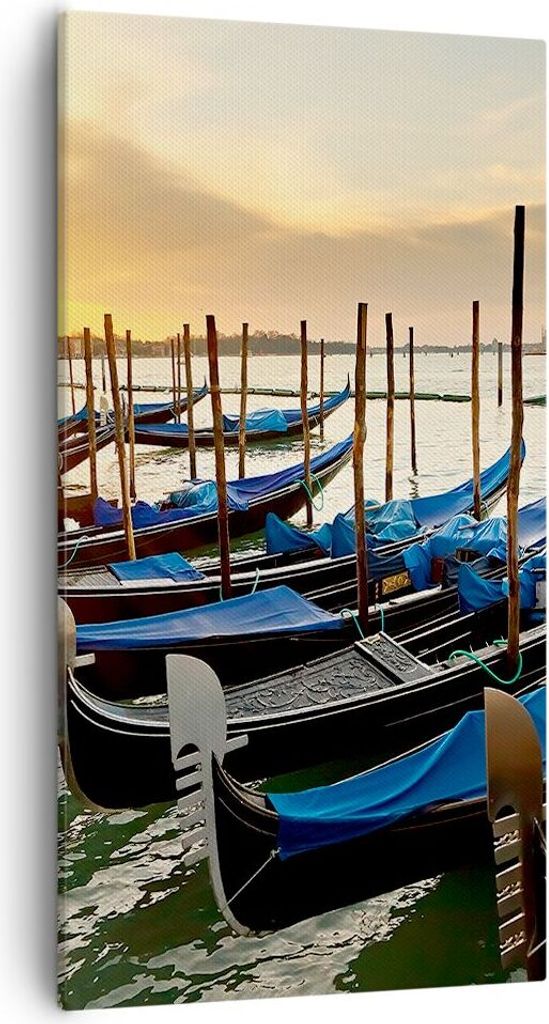 Bild auf Leinwand - Leinwandbild - Venedig Gondel - 55x100cm - Wand Bild - Wanddeko - Wandbilder - Leinwanddruck - Bilder - Kunstdruck - Wanddekora...