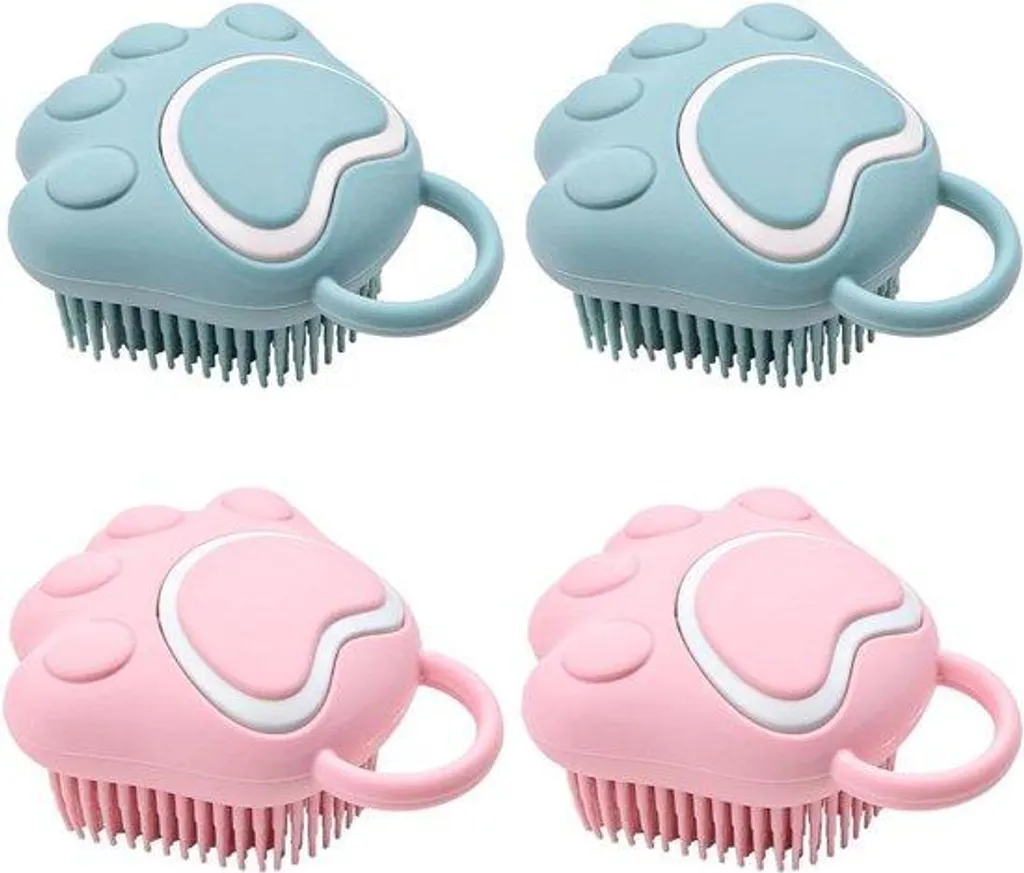Shampouineuse pour chien et chat, brosse massante bain silicone