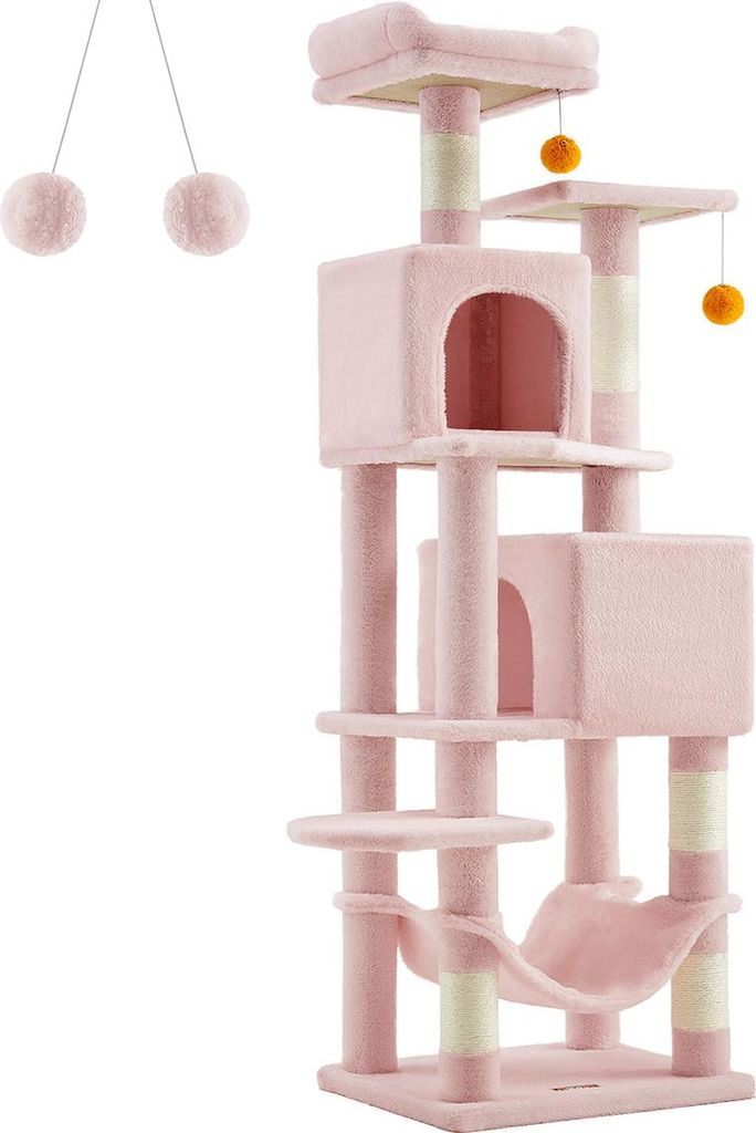 Katzenbaum mit 5 Kratzstämmen, mehrstufiges Design