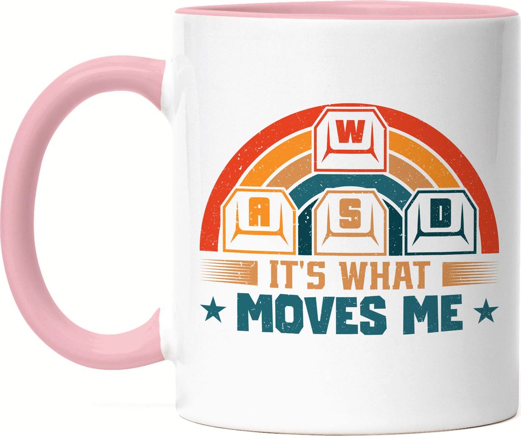 It's what moves me Tasse Rosa Gaming Zocker Tastatur Computerspiele Streaming