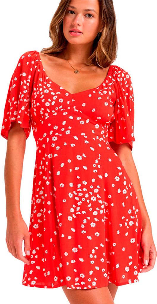 Roxy Mercado Crinkle Kurzes Kleid Rot XS Frau Rot XS
