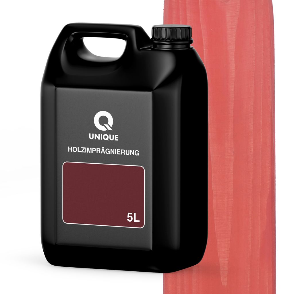 Q UNIQUE Holzimprägnierung Koralle 5 L Holzschutz 2 In 1 Grundierung Mit Schutz Farbimprägnierung Imprägniermittel Innen & Außen