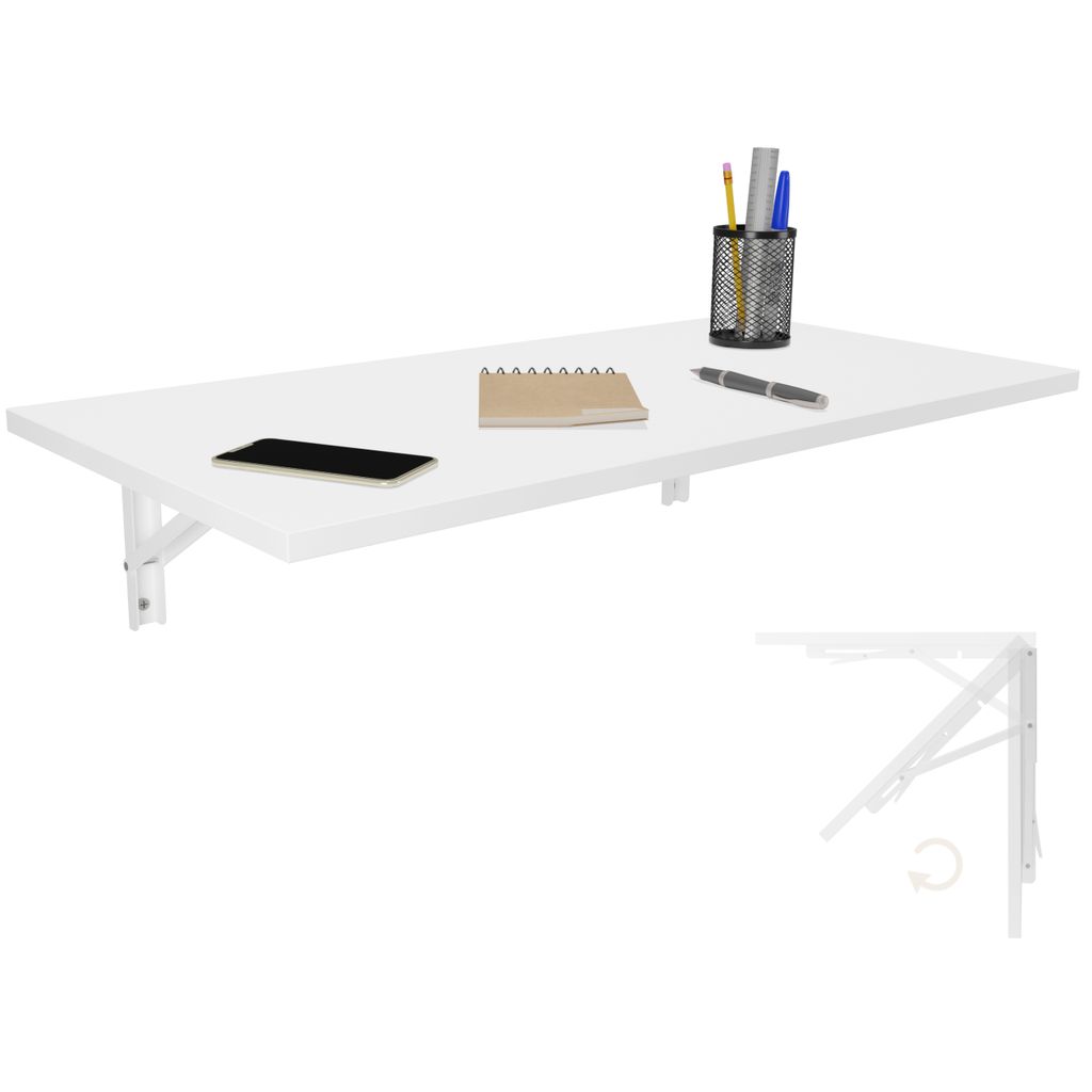 Nástenný rozkladací stôl Stolová doska 80x40 cm v bielej Obrázok produktu 