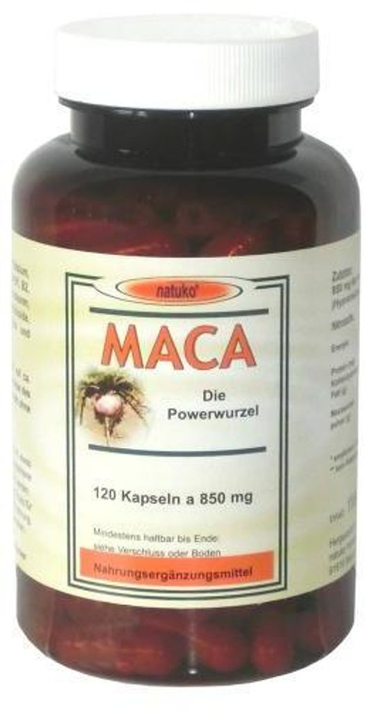 Maca Kapseln 850 mg Macawurzelpulv.A.ökoanbau 120 St