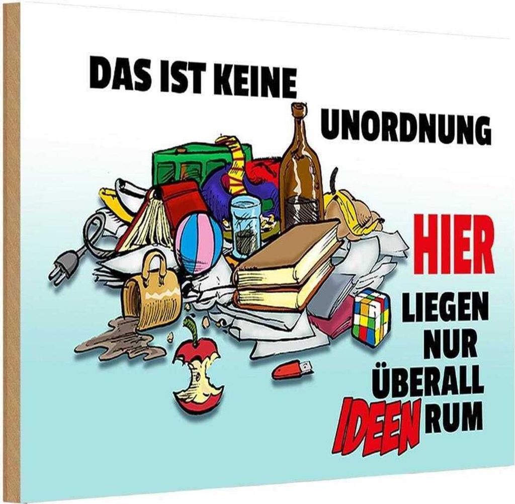 vianmo Holzschild 12x18 cm Keine Unordnung überall Ideen Dekoration