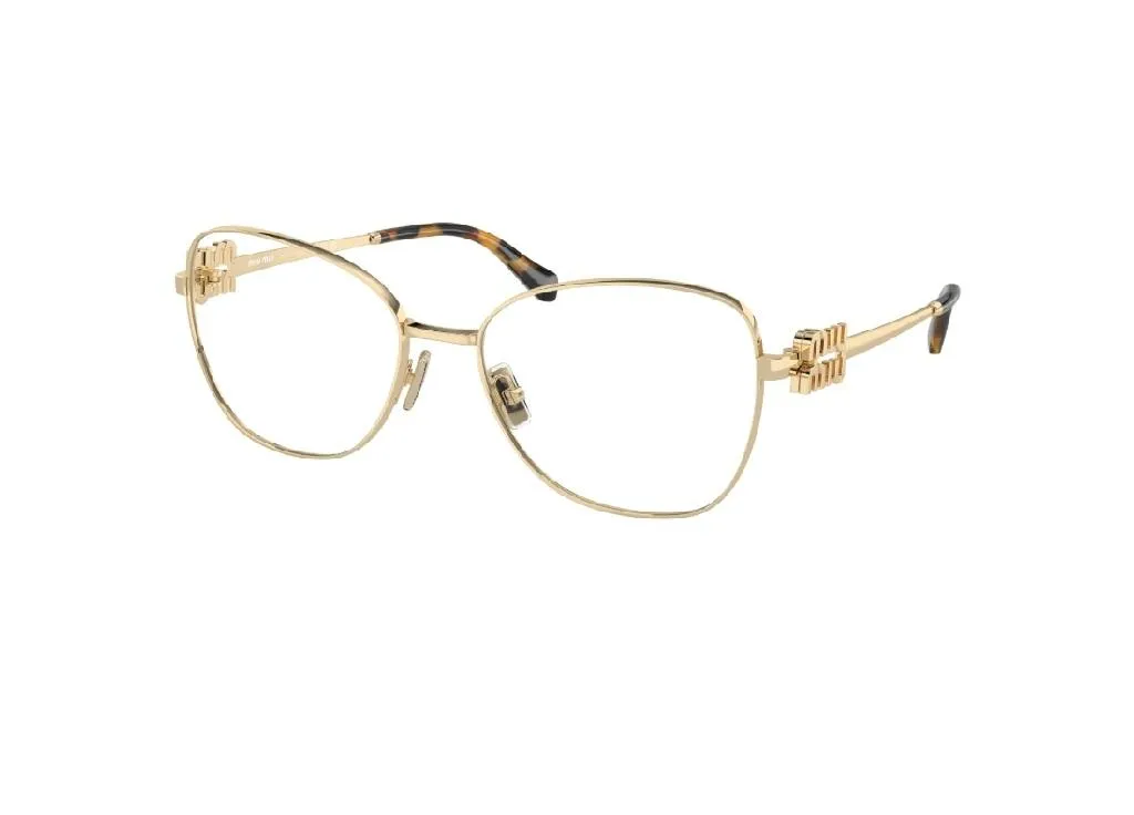 Monture optique femme Miu Miu MU 50XV dorée style irrégulier haut de gamme