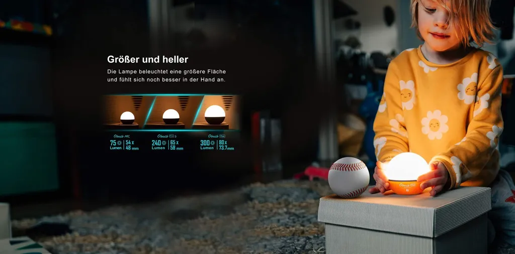 Lanterne LED Multicolore Obulb Plus - Lampe d'Ambiance Connectée Bluetooth