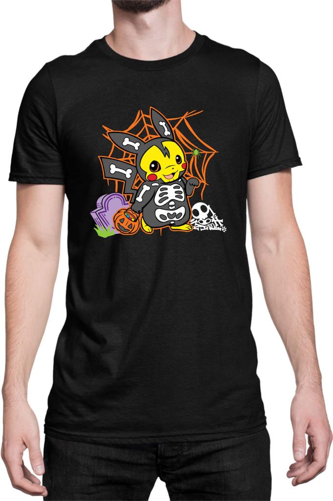 Herren T-Shirt Japan Manga Anime Comics Pokemon 038, Man 5XL / Schwarz