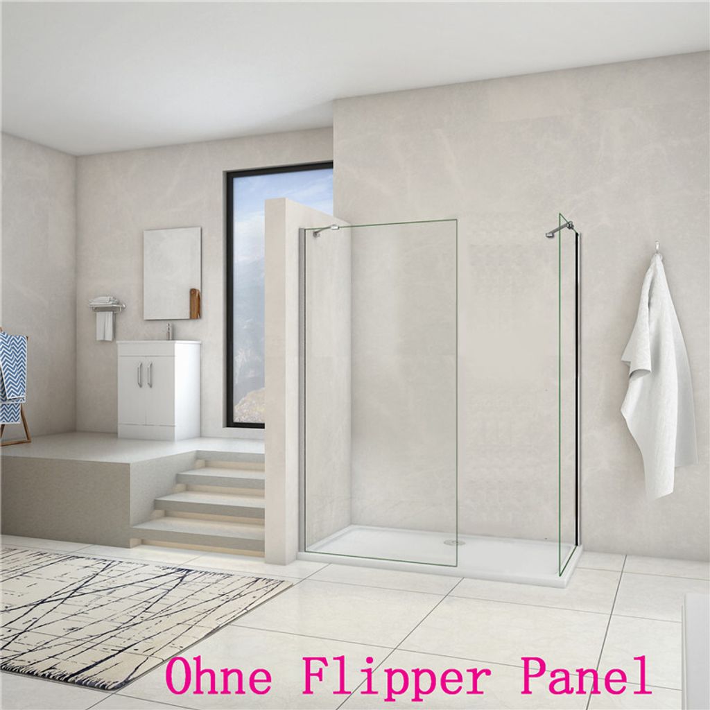 B.160x120cm H.200cm Duschabtrennung Walk in 8mm Nano Glas Badezimmer Duschwand 130070