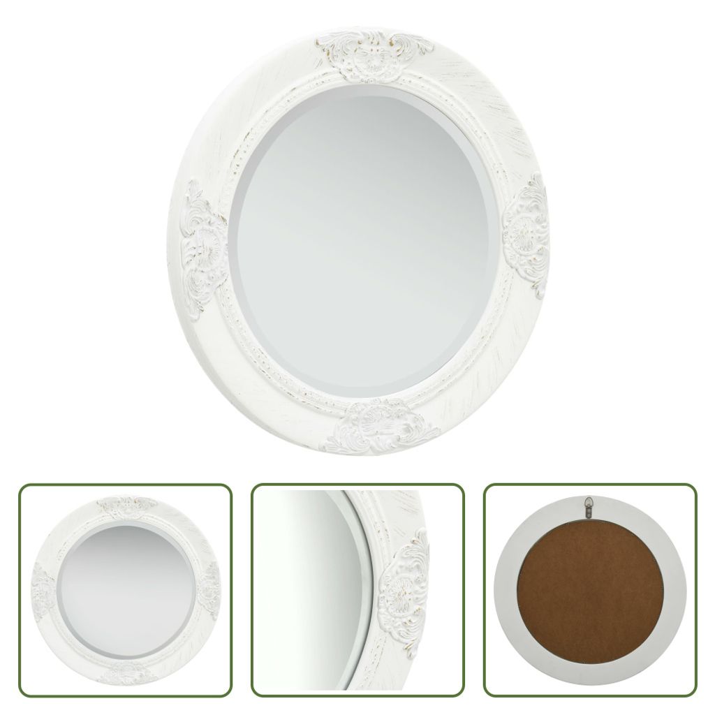 The Living Store Wandspiegel im Barock-Stil 50 cm Weiß Produktbild 6