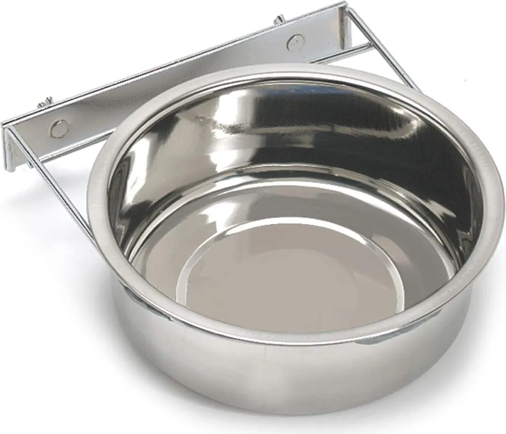 Mangeoire Inox Anti-Gaspillage fijacmet Grand pour stopper le désordre