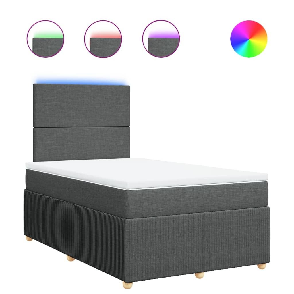 Boxspringbett mit Matratze Dunkelgrau 120x190 cm Stoff