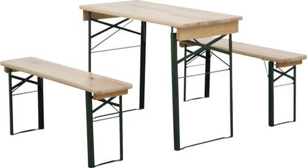 Festzeltgarnitur 110 cm ohne Rückenlehne 3-teilig, Tisch 50 Produktbild 