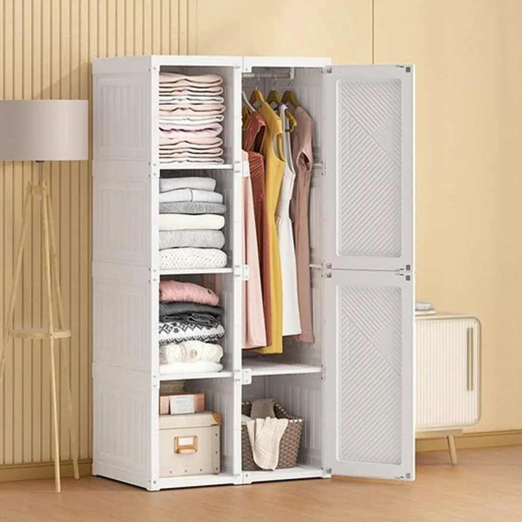 Guardaroba Pieghevole 6 Ante Fortuna Lai Bianco | Design Monoblocco Moderno