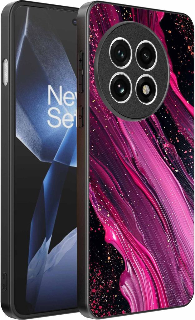 Geeignet für OnePlus 13R Telefon Fall mit Marmor Druck - TPU zurück Abdeckung Fall Marmor Design - lila rosa - Smartphonica
