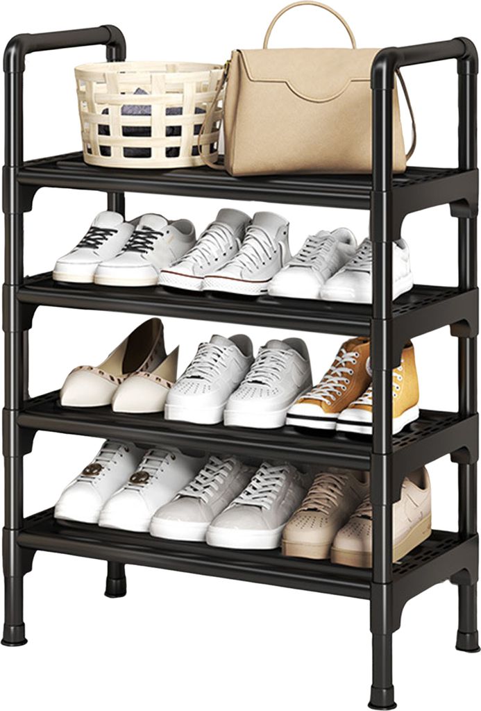 Stapelbares Schuhregal, Aufbewahrungs-Organizer, rostfrei, stark belastbar, einfache Montage, Eingangsbereich, Flur, Schrank, Schuhständer