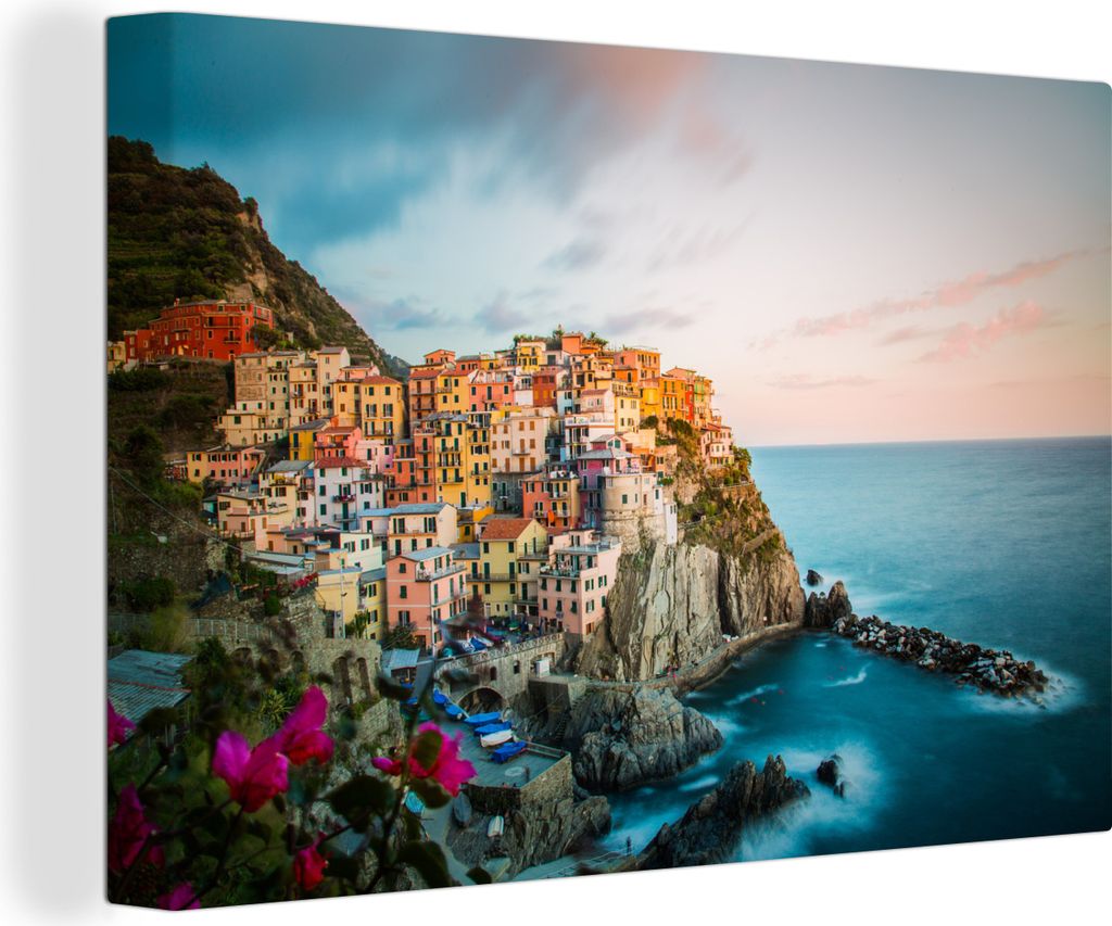 OneMillionCanvasses - Leinwandbilder - 140x90 cm, Italien - Cinque Terre - Landschaft, Wandbilder Kunstdruck Wanddekoration