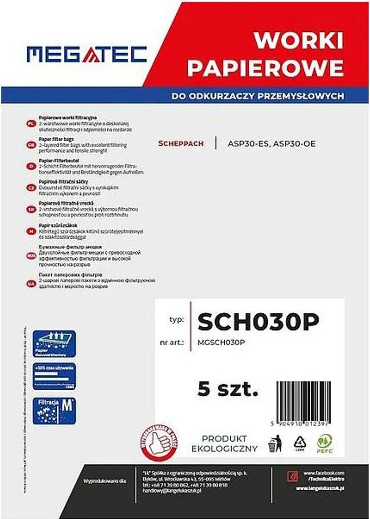 Lange Tools sacchetti di carta per Scheppach 30 L, 5 pz