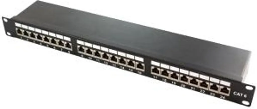 LogiLink NP0061 Panneau de Brassage 19 Pouces Cat.6A 24 Ports RJ45 Noir