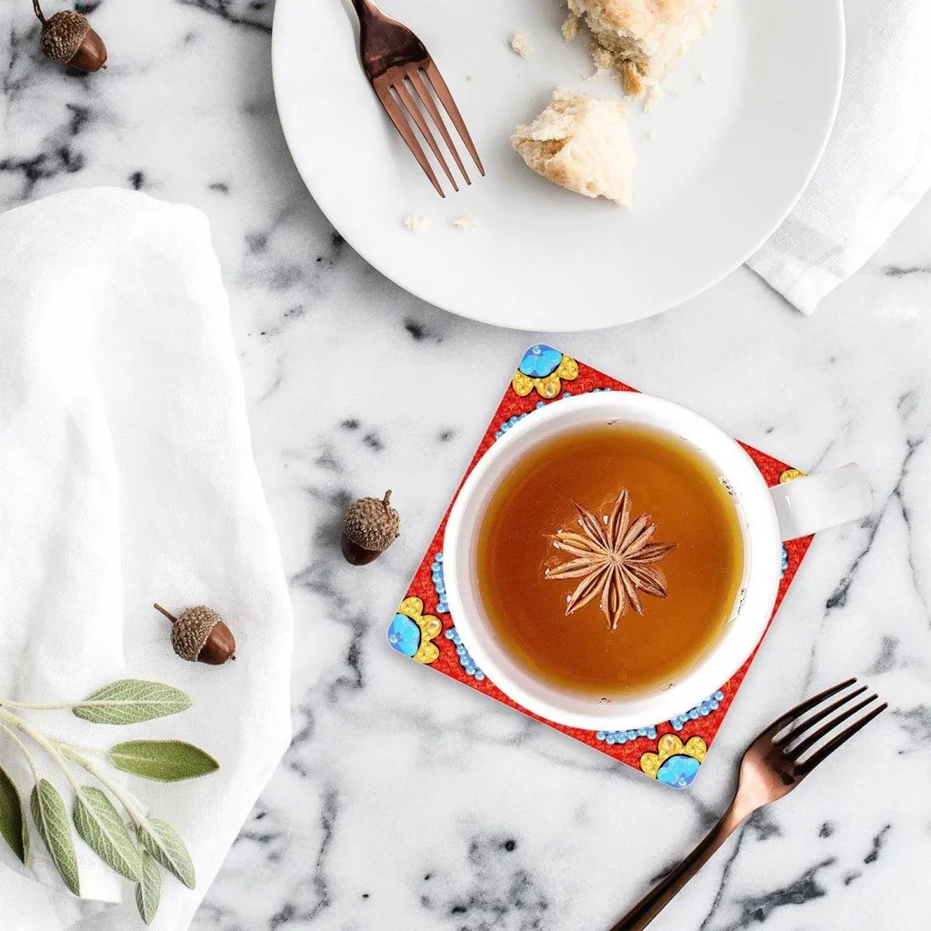Décoration de Table DIY : Lot de 6 Dessous de Verre Mandalas à Diamanter - 5