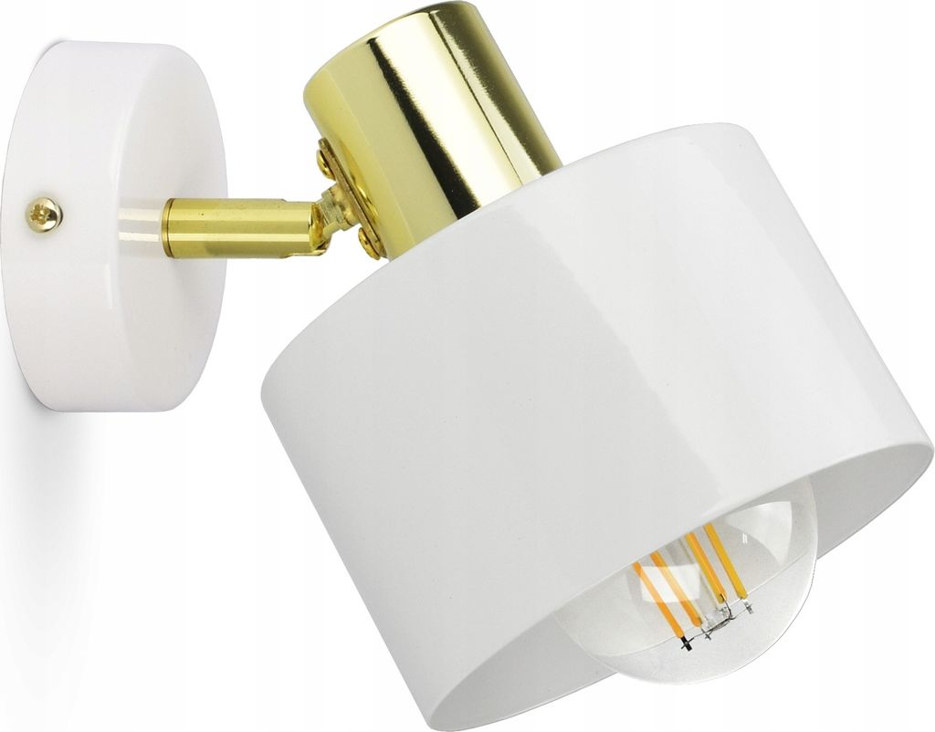 LUXOLAR - LED Wandlampe Weiß Gold E27 60 W - Wandleuchte Innen Schwenkbar für Wohnzimmer, Küchen - Wandbeleuchtung, Klassisches Design