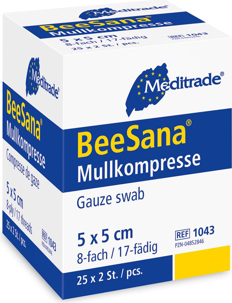 Meditrade BeeSana® - Mullkompresse ohne RöKo, steril - Produktbild 