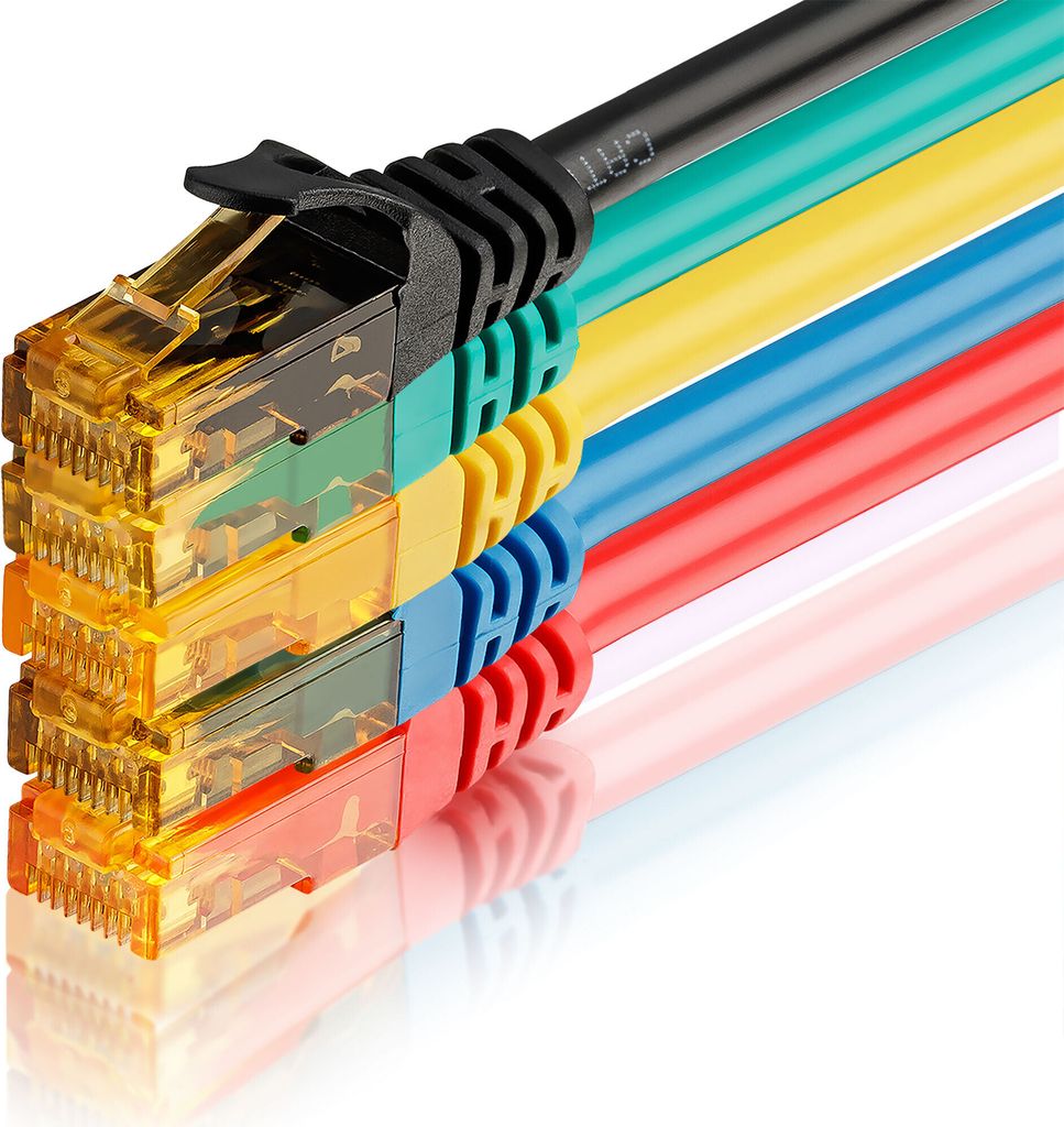 5x CAT 6 Ethernet Kabel Patchkabel Netzwerkkabel LAN Kabel 0,5m farbig SEBSON