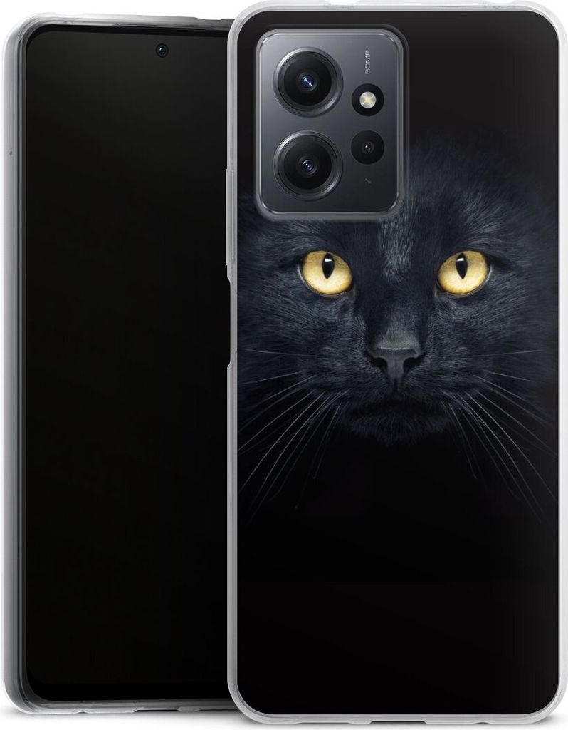 DeinDesign Handyhülle für Xiaomi Redmi Note 12 4G Silikon Hülle Case Smartphone Schutzhülle Auge Katze schwarz