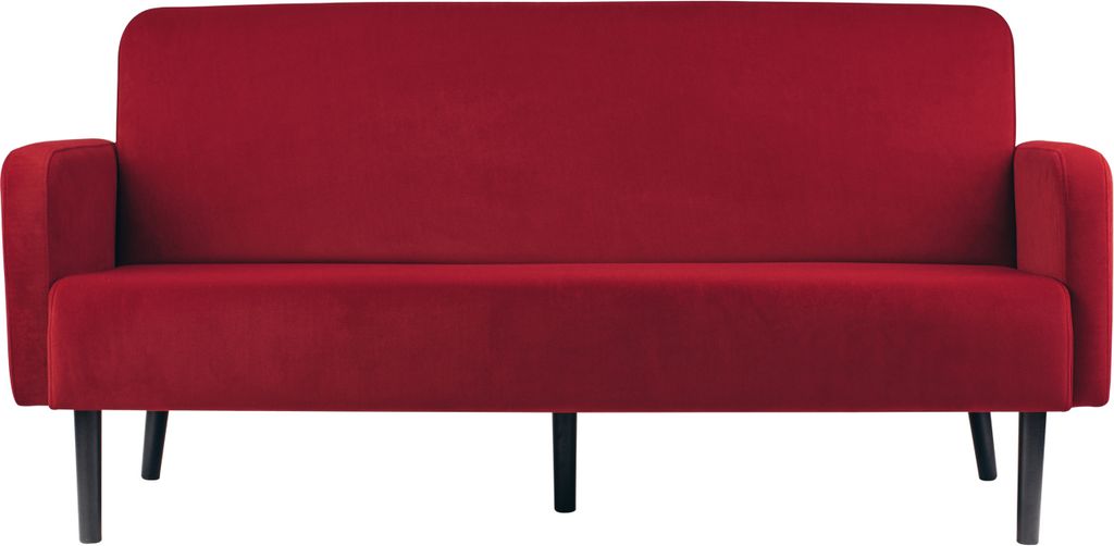 PAPERFLOW 3-Sitzer Sofa LISBOA rot schwarz Stoff