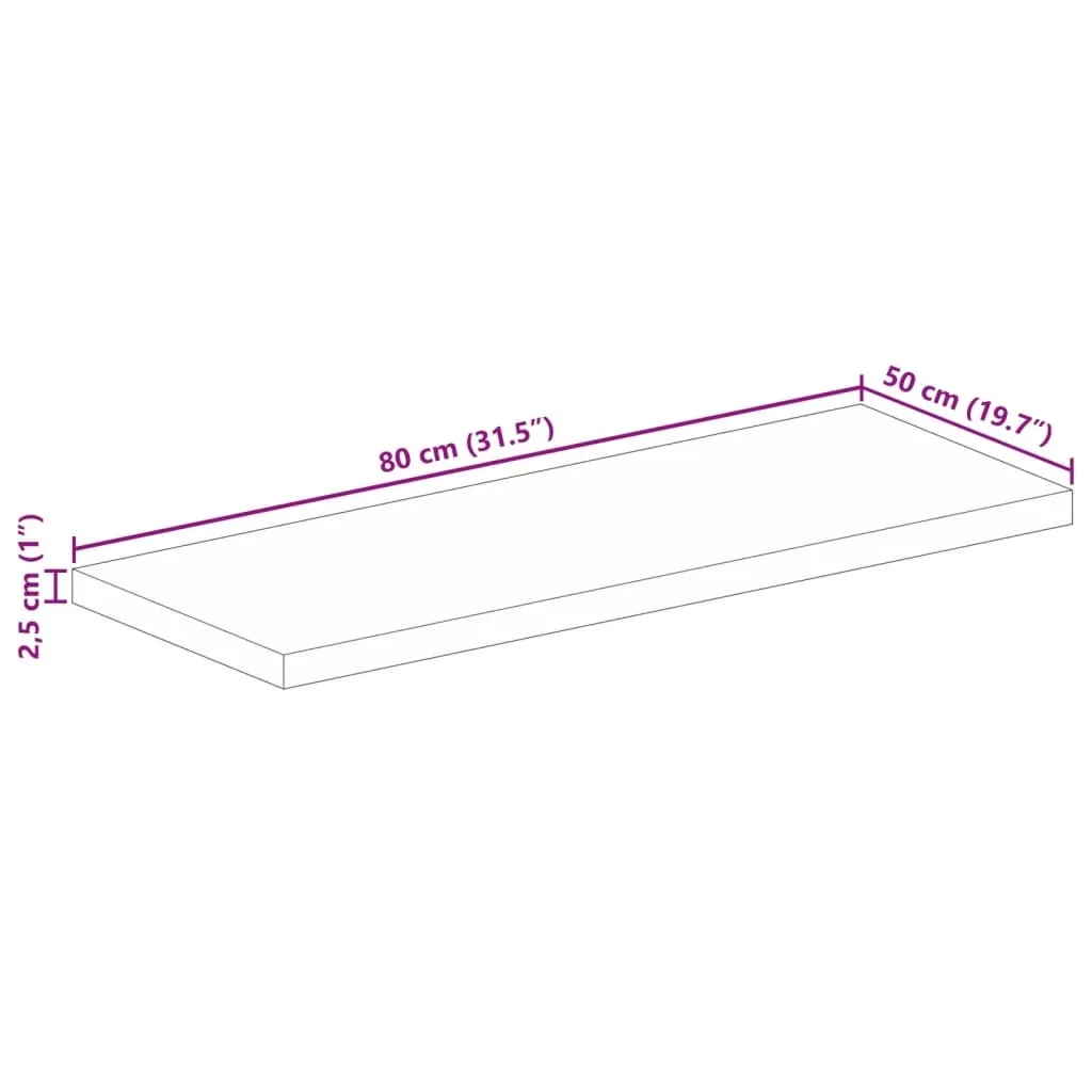 vidaXL Piano da tavolo 80x50x2,5 cm rettangolare in legno massiccio di mango - 7