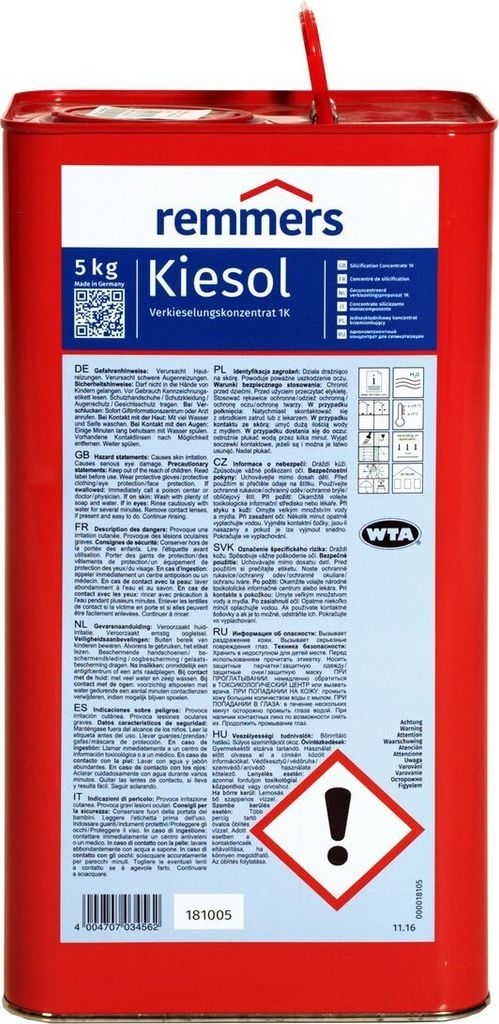 Remmers Kiesol 5 kg Silicifikační koncentrát Silicifikační Obrázek produktu 