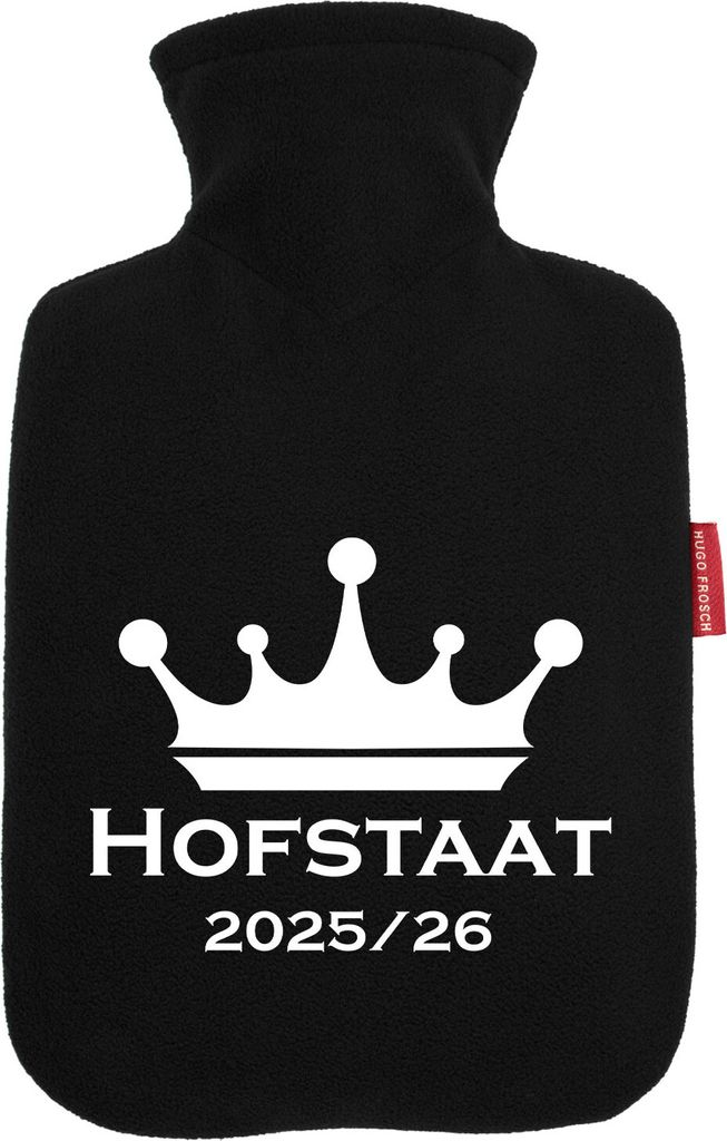 Huuraa Wärmflasche Hofstaat 2025/26 Schützenfest 1,8 Liter Black Classic Veloursbezug Bettflasche Geschenkidee